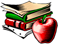 Apple and schoolbooks