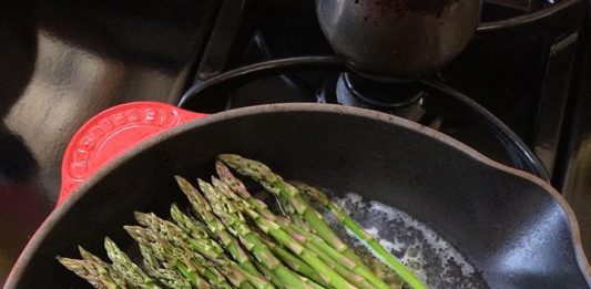 Two beans and wild asparagus salad