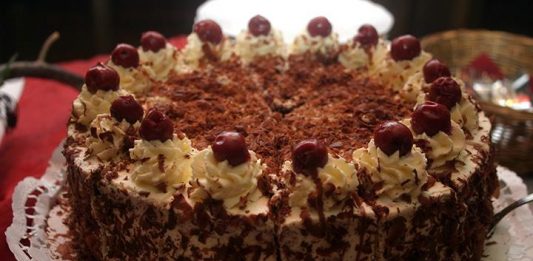 Cherries and Chocolate Cake