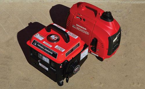 900-watt peak Storm Cat and 1000-watt peak Honda generators