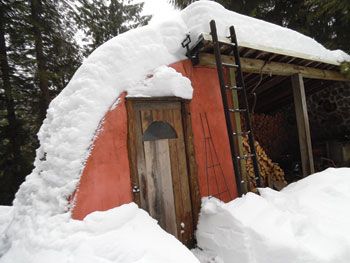 The completed shed can hold any amount of snow.