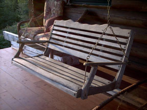 My porch swing is a little worn.