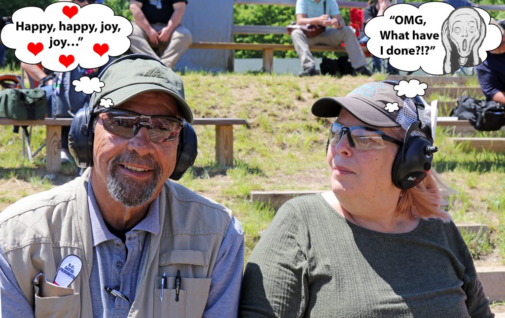 Massad Ayoob and Gail Pepin at the Pin Shoot