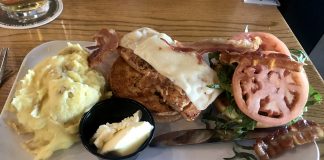 Photo of a salmon BLT sandwich