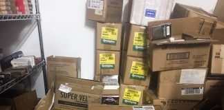 Cases of ammo in storage