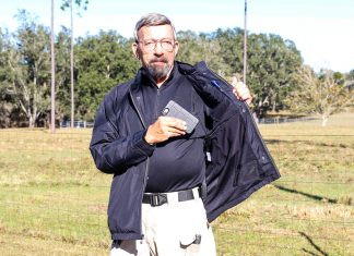 Massad Ayoob wearing a SCOTTeVEST Jacket and pullover