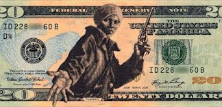 Harriet Tubman with Revolver on $20 bill