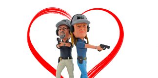 Bobblehead of Mas and Gail with Heart