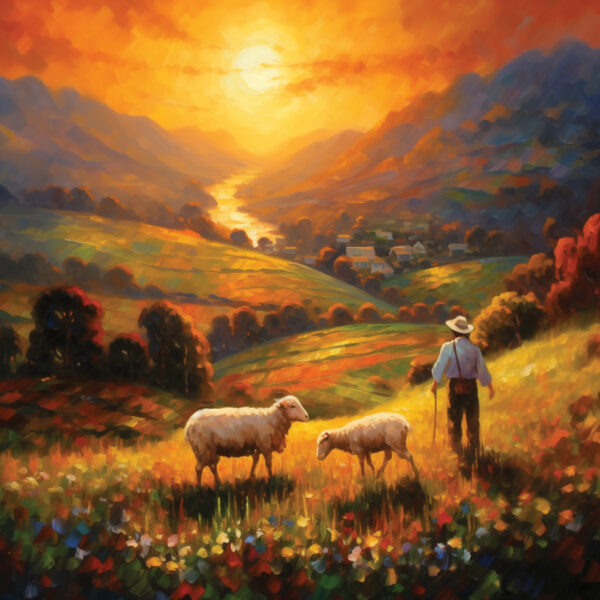 Art Print: A Shepard's Sunset - 12x12 in