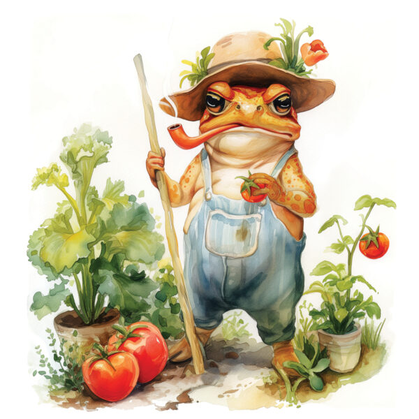 Art Print: Tomato Toad Hoarder - 12x12 in